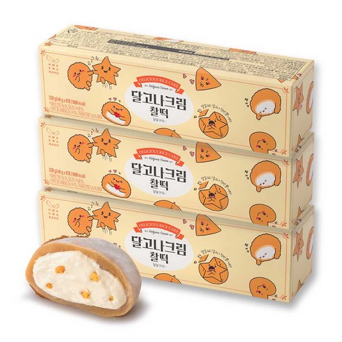 화과방 달고나 크림찰떡(40gx8개입), 3세트, 320g