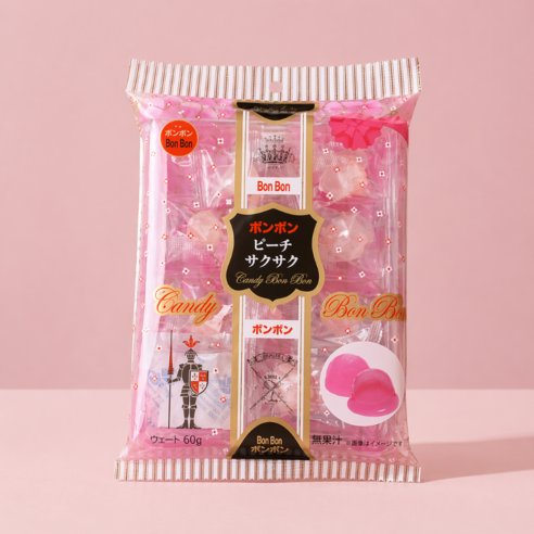 봉봉캔디 복숭아향 일본 수입 리퀴드 필링 드랍 봉봉, 1개, 60g