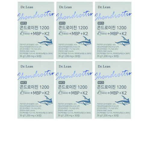 Dr.Lean 닥터린 콘드로이친 1200 콘레이티+MBP K2, 30정, 6개