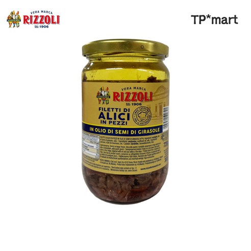 이탈리아 리졸리 필레티 디 알리씨 인 페찌 앤쵸비 앤초비 병 720g, 1개, 720g