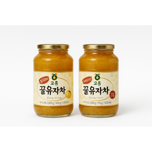 [2병세트] 고흥 두원농협 유자차 진하게 만든 프리미엄 유자청 1kg x 2병