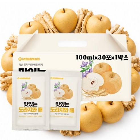 황토농원 맛있는 도라지와 배즙, 100ml, 200팩