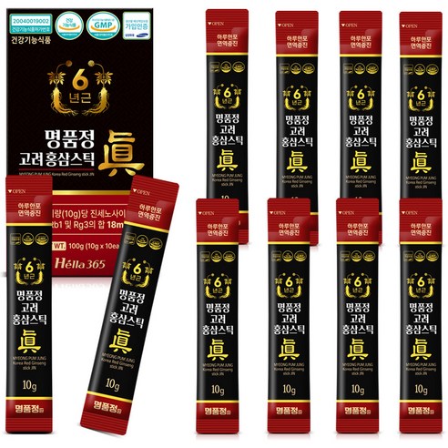 명품정 6년근 고려 홍삼 스틱 진 실속형 1포당 진세노사이드 18mg