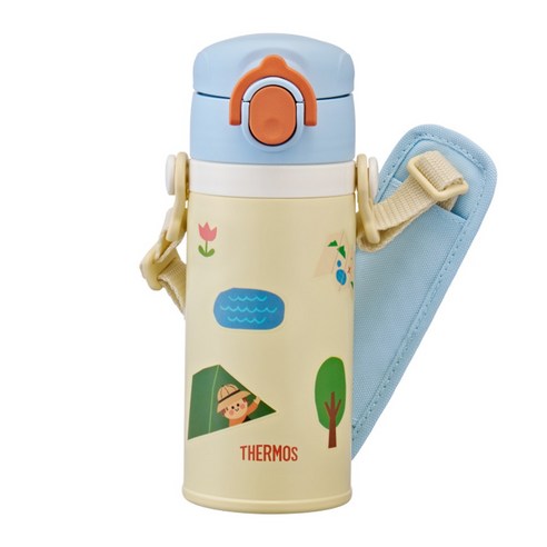 써모스 마이 디자인 보틀 스트랩 원터치 타입 시즌2 350ml JOI-351K, 써모스 JOI-351K-옐로 Y