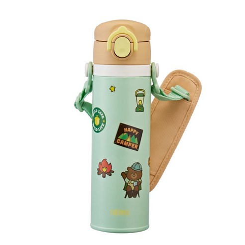 써모스 마이 디자인 보틀 스트랩 원터치 타입 시즌2 500ml JOI-501K, 써모스 JOI-501K-그린 GR