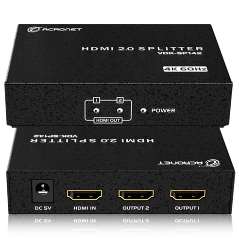 아크로넷 VDK-SP142 HDMI 분배기 2포트 4K 60Hz HDR