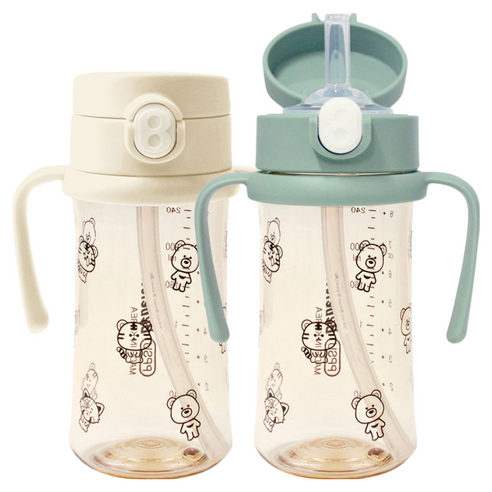 [새지않는 빨대컵]베베락 PPSU 원터치 빨대컵 270ml 2P, IWA 빨대컵 270(크림1P+딥그린1P), 270ml, 1개