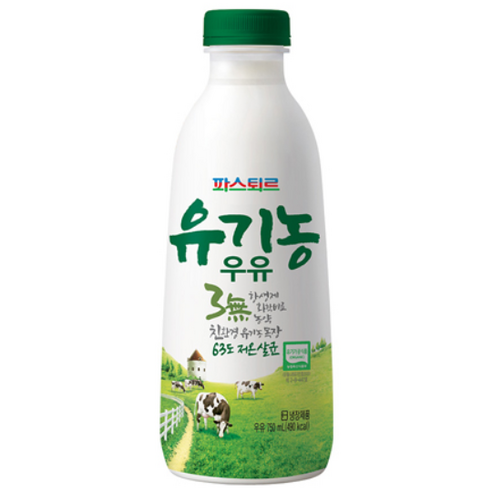 파스퇴르 유기농 우유 750ml, 750ml, 3개