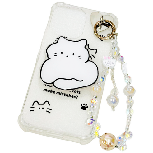 mive Kids 포켓몬에디션3 아기자기 귀여운 고양이 키티 투명 비즈스트랩 마이브키즈폰 AT-M150케이스