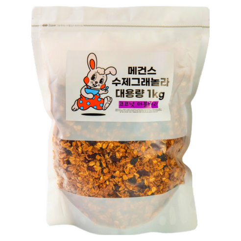 메건스 대용량 그래놀라 1kg 크랜베리&그레이프 코코넛, 1kg, 1개