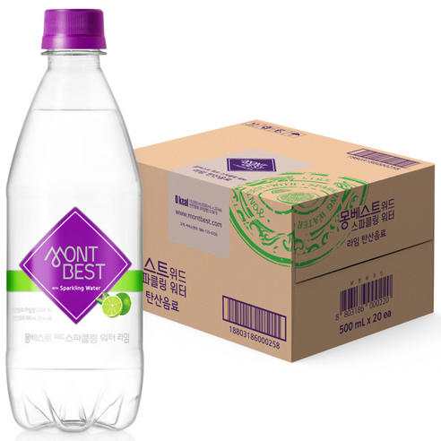 몽베스트 탄산음료 라임, 500ml, 20개