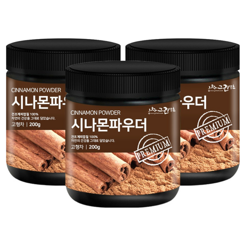 그린약초 시나몬파우더 200g 계피가루 시나몬물 계피분말, 3개, 200g