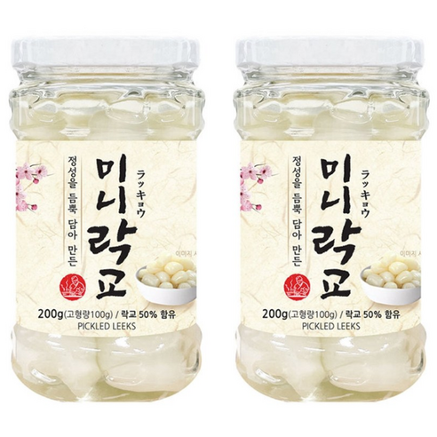 미니 락교 200g 2개 유리병 세트, 200g, 2개