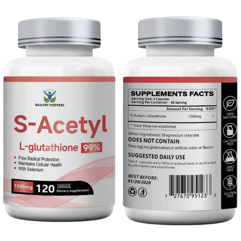 고함량 S 아세틸 L 글루타치온 1500mg NAC 대체성분, 6개, 120정