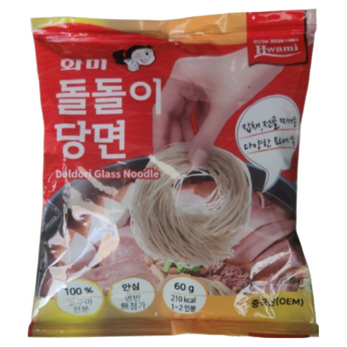 화미 돌돌이 당면 가정용 일회용, 25개, 60g