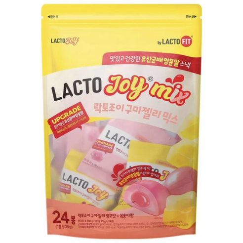 락토조이 구미젤리 복숭아맛 + 망고맛 600g