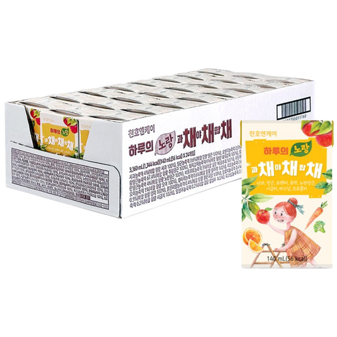 [천호엔케어] 하루의 노랑 과채야채합채 140ml 24팩 x 1박스/ 채채채 주스 / 사과 당근 오렌지