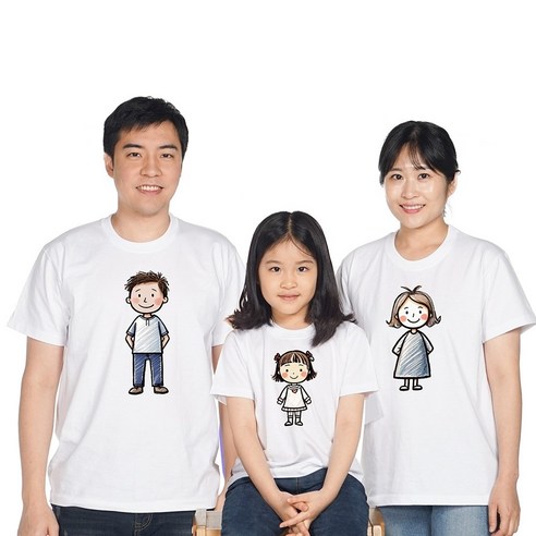 캐릭터 가족티 패밀리룩 주문제작 사진촬영의상