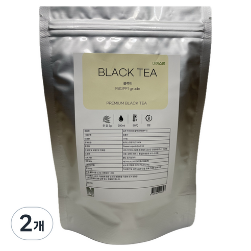 실론 프리미엄 블랙티 찻잎 (최상위 등급 FBOPF1 프리미엄 스리랑카산 홍차/ Black Tea), 2개, 1개입, 200g