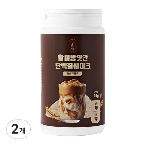 1+1 할미방앗간 단백질 쉐이크 500g x2 식물성 곡물 식사대용 단백질 쉐이크