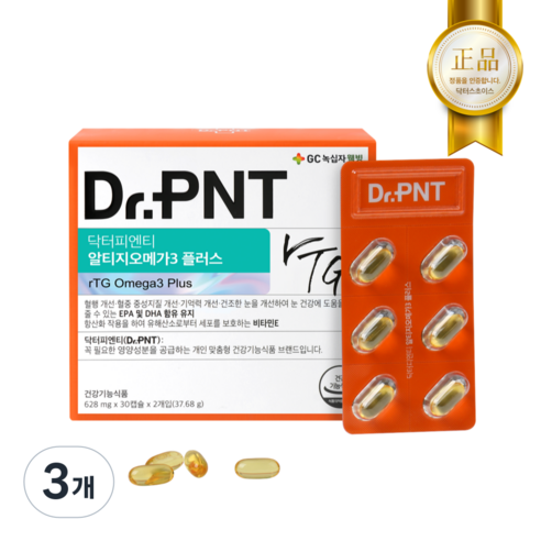닥터피엔티 알티지오메가3 플러스 628mg, 3개, 60정