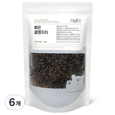 더하다 볶은 국산 결명자차, 500g, 1개입, 6개