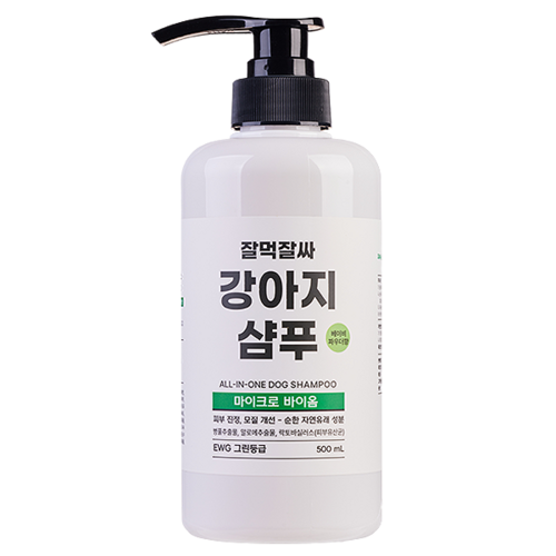 잘먹잘싸 강아지 샴푸 베이비파우더향, 500ml, 1개