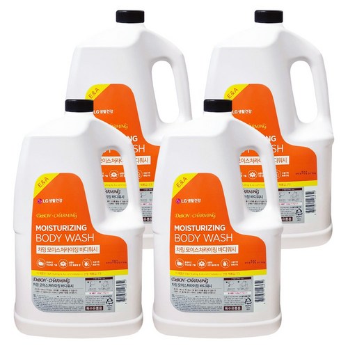 차밍 모이스처라이징 대용량 바디워시 리필, 4.2L, 4개