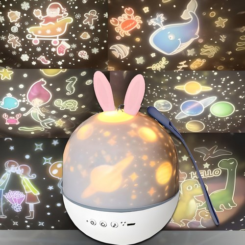 샤인램 오르골 취침등 led cute elf 스탠드 침실 미러볼 유아 아이 수면등 수유 무드등 조명 생일 홈파티 크리스마스 선물, 오르골빔(토끼)rabbit 29,800+무료선물포장, 혼합색상