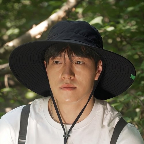 박스비 햇빛차단 대두 등산 낚시 캠핑 모자 벙거지모자 챙모자, 블랙