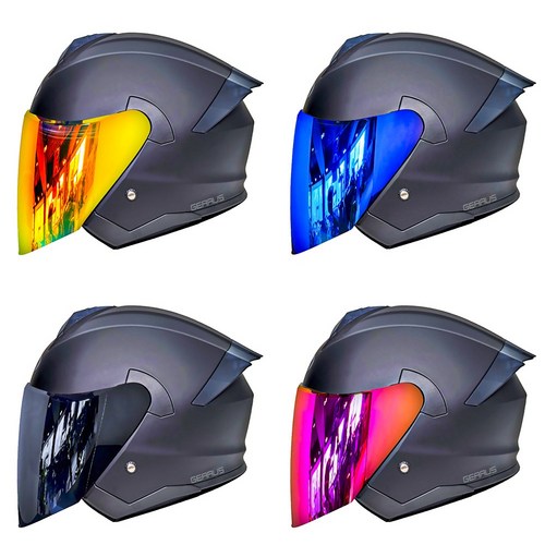 기어러스 오토바이 헬멧 Z9 초경량 스쿠터 헬멧 오픈페이스 헬멧 오토바이용품 배달대행 초경량헬멧, L, 기본 투명 쉴드