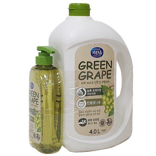 키친솝 청포도 주방세제 4L + 리필 700ml, 1세트, 4.7L