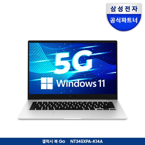 삼성전자 갤럭시북Go NT345XPA-K14AS 윈도우탑재 태블릿 휴대용 가성비 학생용 문서작성 셀룰러 데이터공유 LTE USIM, WIN11 Home, 4GB, 384GB, 실버