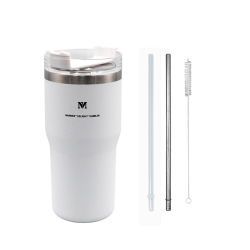 나르메르 뉴딜라이트 스텐 대용량 텀블러 600ml 리유저블컵, 퓨어화이트, 1개