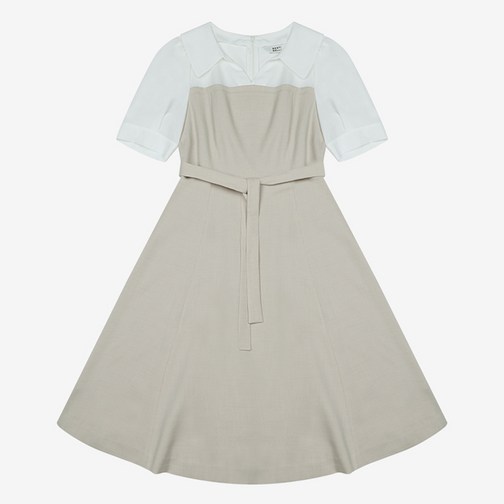 베스띠벨리 여성용 셔츠 레이어드 반팔 원피스 BKOAE2536