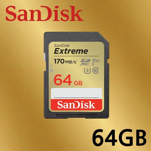 샌디스크 EXTREME SDXC Class10 4K SD메모리카드 카메라