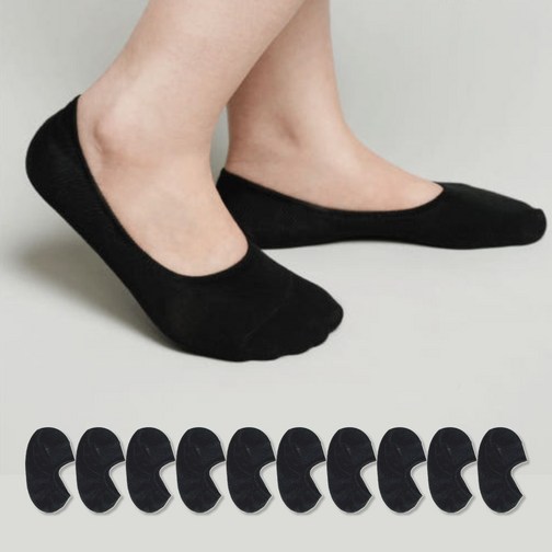 삭스영 여성용 페이크삭스 안벗겨지는 덧신 10켤레