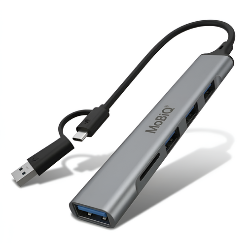 모비큐 2 in 1 하이브리드 A  C타입 5포트 USB 멀티 허브 EMACH5P