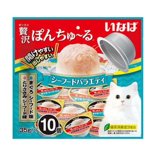 이나바 챠오 퐁츄르 챠오퐁 고양이 간식, 씨푸드 버라이어티 TSC113, 350g, 1개