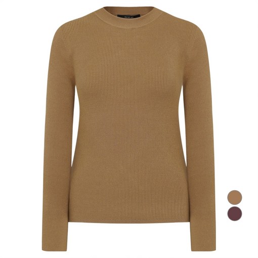 케네스레이디 여성용 베이직 골지 슬림 풀오버 니트