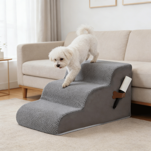 강아지계단 3단 논슬립 슬개골보호 미끄럼방지 애견 쇼파계단 커브 스텝