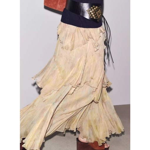 5Y71808 ZARA 여자신상 캉캉 롱스커트 비대칭 패션 치마 3694011