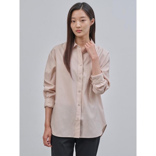 빈폴 레이디스 BEANPOLE LADIES 폴리 혼방 롱 셔츠 살몬핑크 BF4764C049 BF4764C049