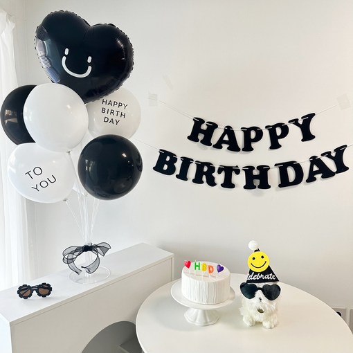 파티굿즈 하트풍선세트 남친 여친 생일파티세트 파티용품 생일풍선