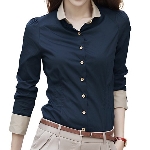 로로스키니 여성 긴팔 반팔 네이비 셔츠 실크터치 블라우스 남방 LS0620