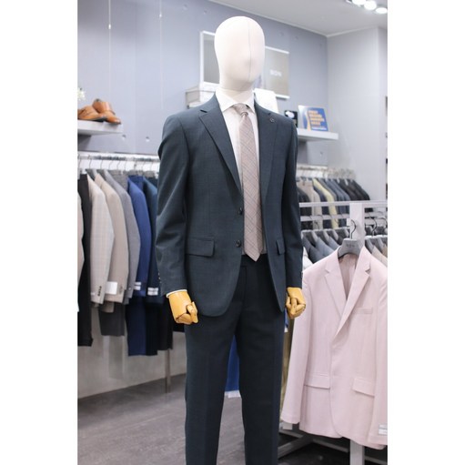 BON 여름 정장 BN3MJ061GR 다크 그린 솔리드 조직 남성 수트