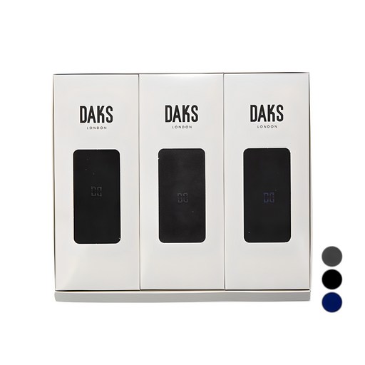 닥스 남성용 신사 무지 장목 3족 양말 선물세트 쇼핑백