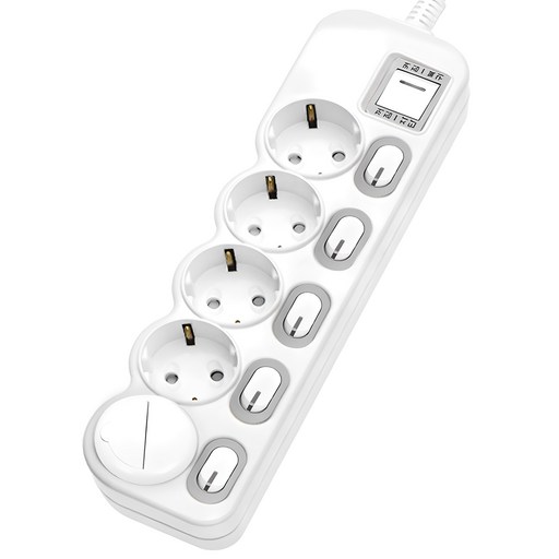 에코파워탭 LED 개별 과부하차단 멀티탭 전선형 5구 EPM-L305SS 안전커버 랜덤발송