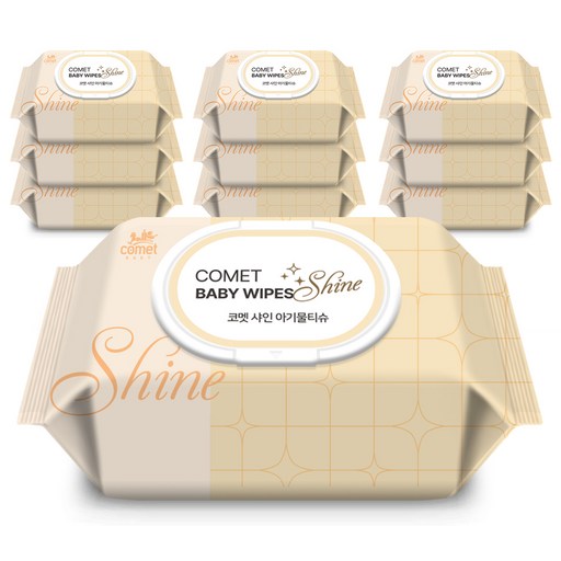 코멧 아기물티슈 샤인 캡형 비교 이미지