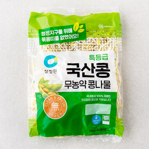 청정원 특등급 국산콩 무농약 콩나물 340g 신선한 건강의 선택